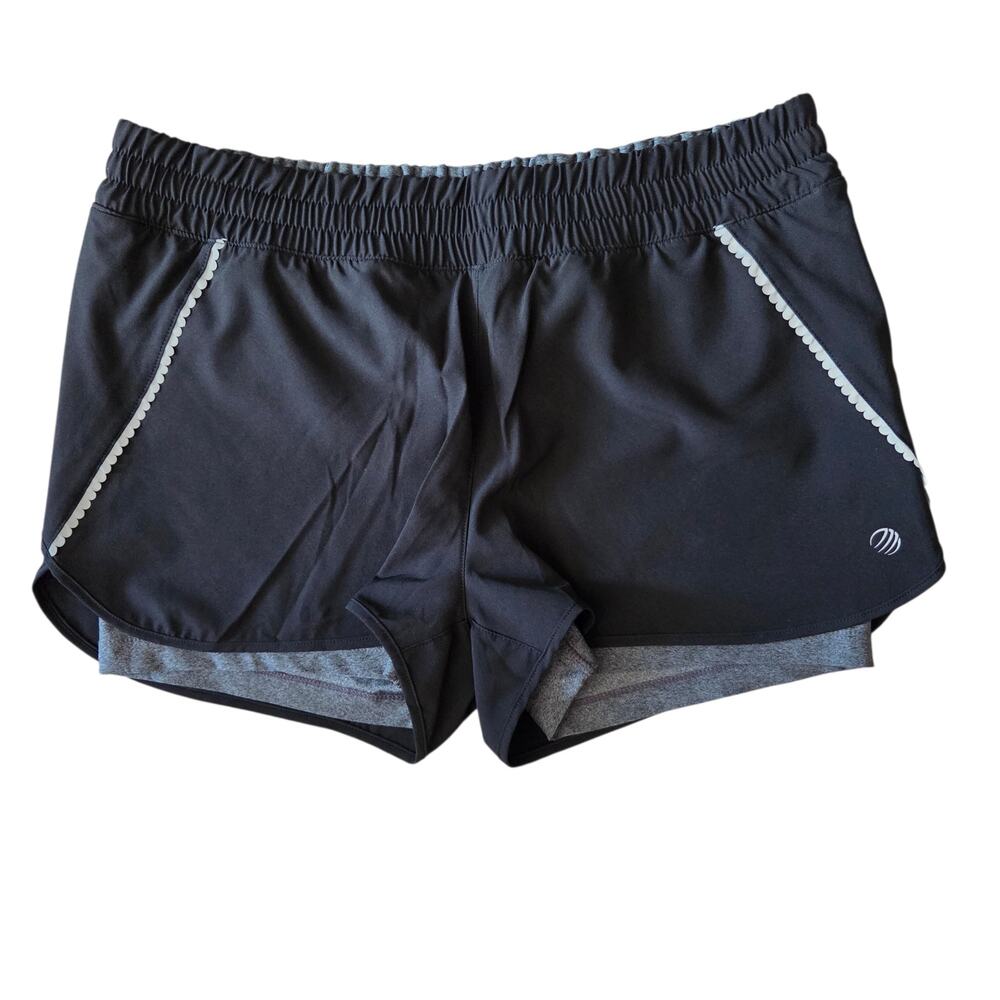 MPG Womens Running Shorts with attached under shorts Sz Large